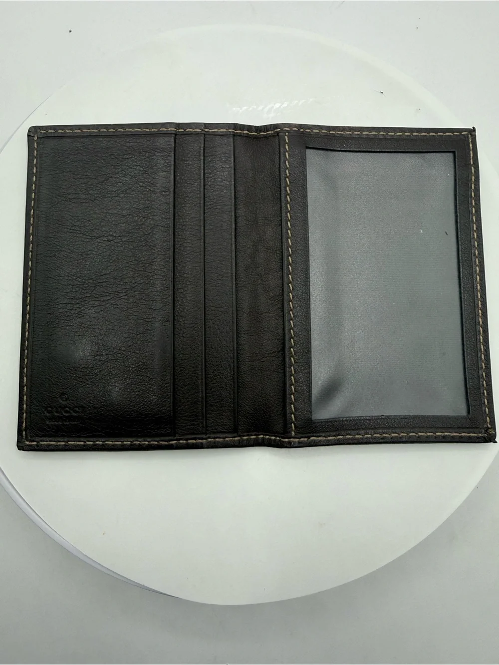 Gucci Brown Tan Monogram Card Holder wallet with Heart Logo - Picture 9 of 10